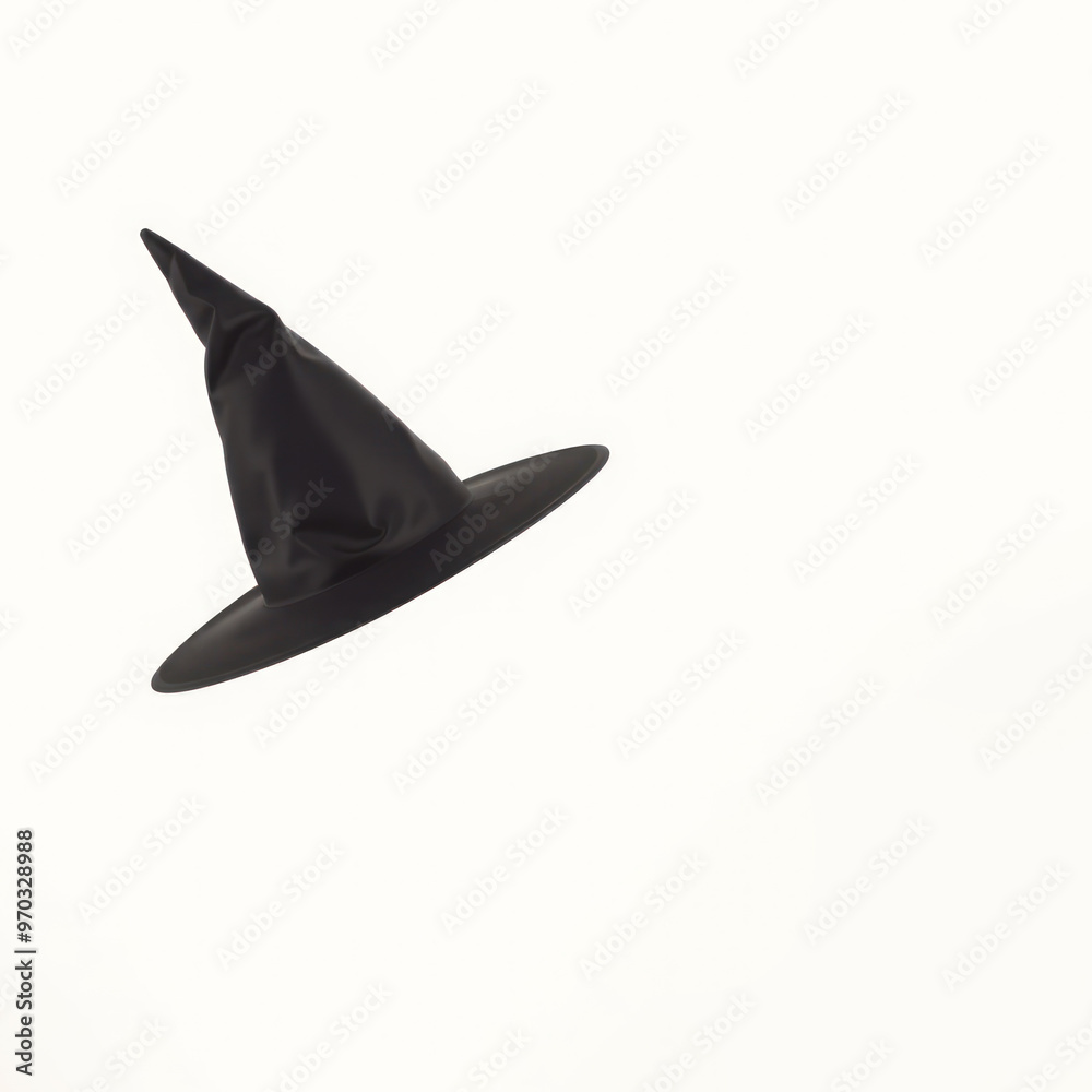 Fototapeta premium Halloween witch hat floating in space with spooky vibes