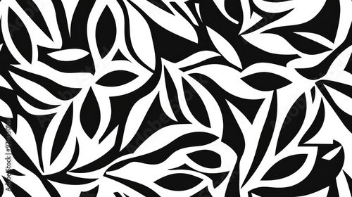 Black and white seamless pattern featuring an abstract design Monochrome texture suitable for fashion textile design wallpaper wrapping paper fabrics and home decor
