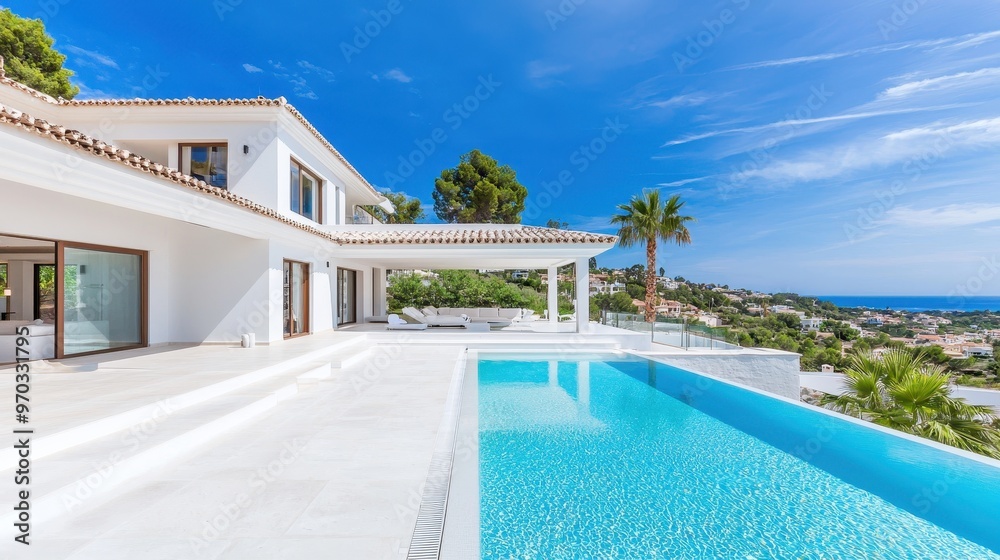 Fototapeta premium Luxury Villa with Infinity Pool and Ocean View