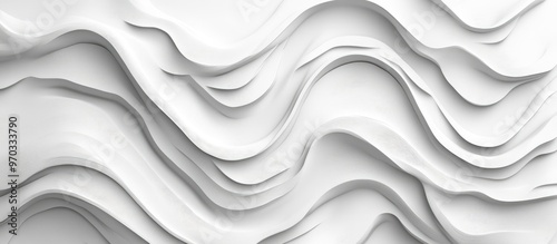 Fototapeta Naklejka Na Ścianę i Meble -  Sedimentary Concrete Texture In White 3D Wall Panel With Relief