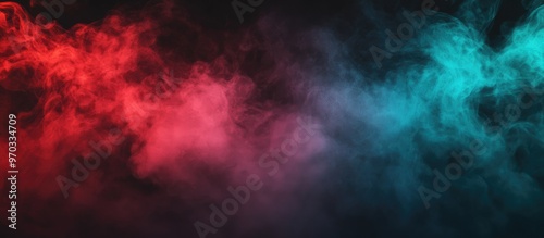Red Blue And Green Illuminated Soft Focus Fog Smoke On Black Background Illustration For Graphic Design Art Portfolio Landing Page Poster Flyer