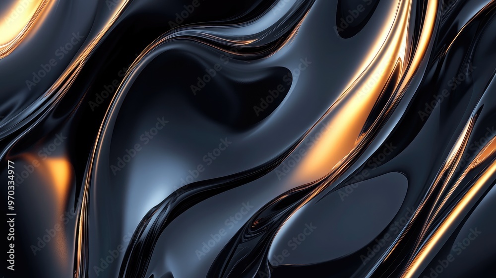 Liquid Black Metal Chrome Abstract Background Realistic Illustration Ai Generated Liquid Black Metal Chrome Abstract Background Realistic Illustration Ai Generated