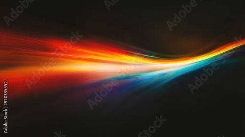 Photography of a rainbow against a black backdrop Abstract web elements for banners and panels Unique surreal design featuring light dispersion Ideal for desktop backgrounds