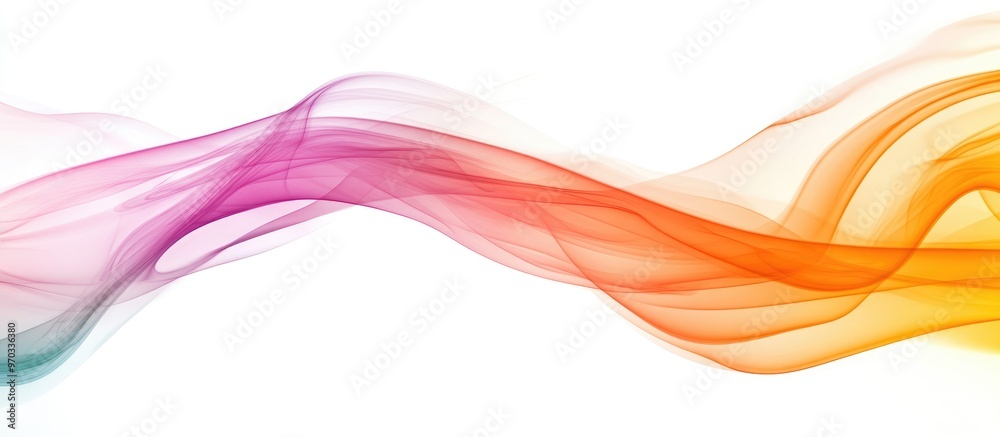 Obraz premium Abstract colorful wave of smoke on a white backdrop
