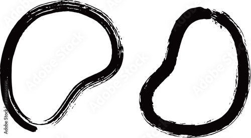 墨で描いた和風の変形の枠