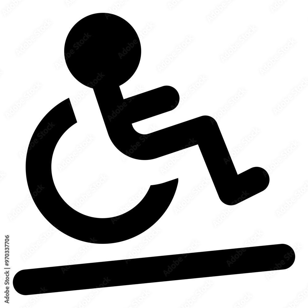 Wheelchair icon in solid filled glyph style. Simple accessibility symbol vector illustration — pixel-perfect icon. Wheelchair icon in solid filled glyph style. Simple accessibility symbol vector illustration — pixel-perfect icon.