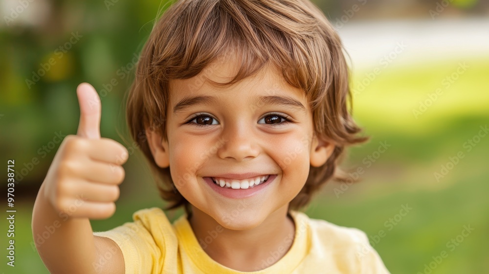 Happy Little Boy Giving Thumbs Up Happy Little Boy Giving Thumbs Up