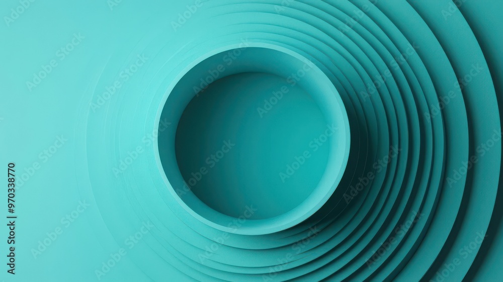 Abstract design with circular layers in shades of teal, creating a modern and minimalistic visual appeal. Abstract design with circular layers in shades of teal, creating a modern and minimalistic visual appeal.