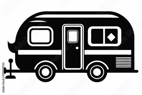 
Camper Trailer Silhouette Vector, Trailer Icon Vector, Camper Van Svg 