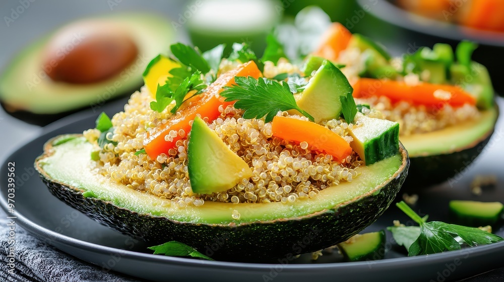 Quinoa Avocado Salad with Bell Peppers and Parsley Quinoa Avocado Salad with Bell Peppers and Parsley