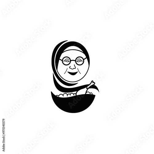 logo about grand mother and biryani food
