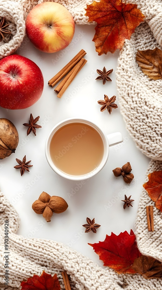 Cozy Autumn Tea with Apples  Cinnamon  and Star Anise