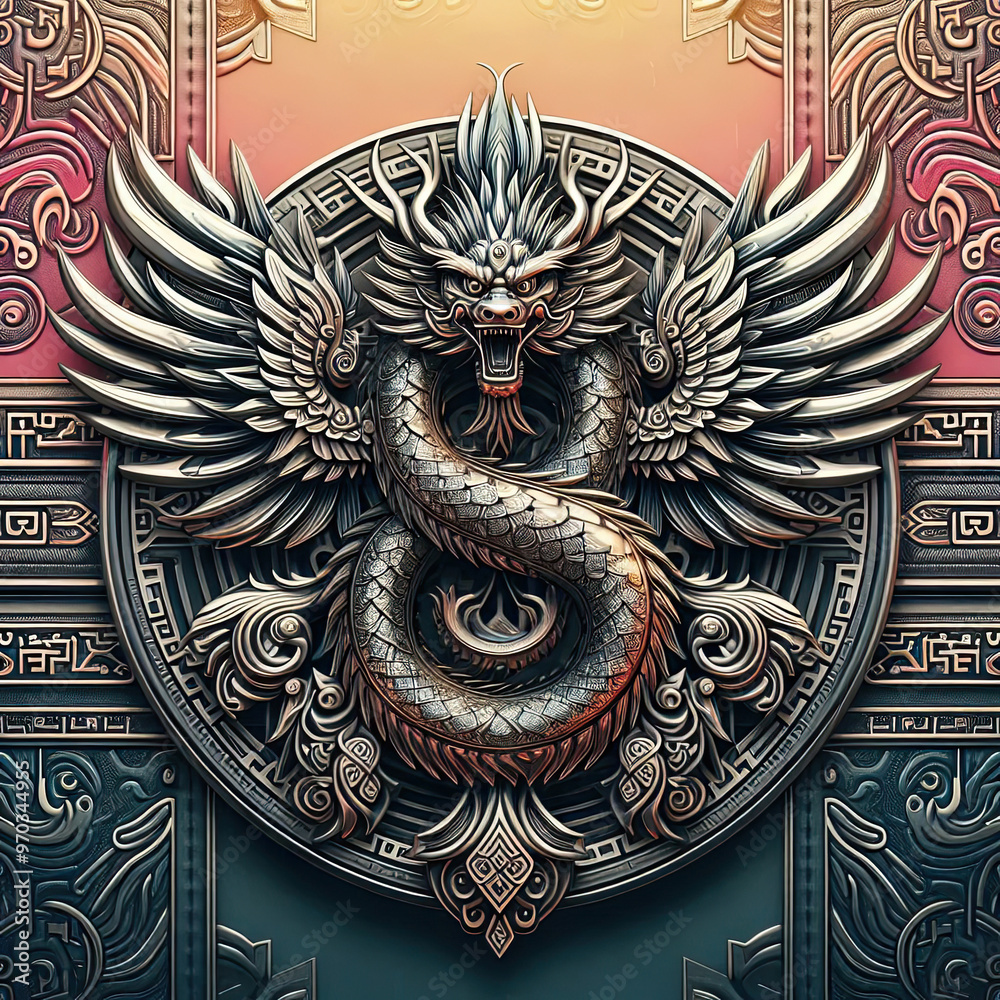 3d style of dragon Logo with vibrant gradient color 3d style of dragon Logo with vibrant gradient color