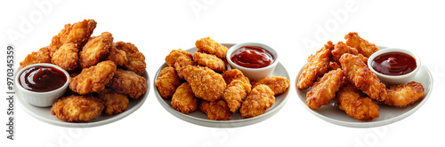 Triplate Crispy Chicken Tenders with Barbecue Dip photo