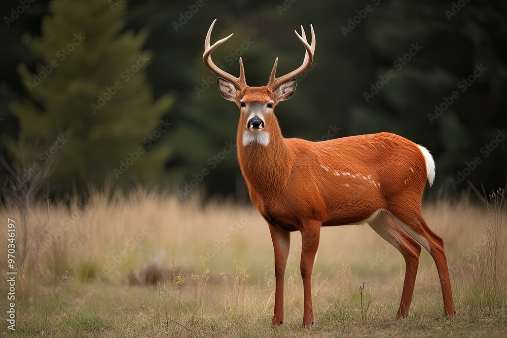 Obraz premium Stunning Red Deer Wildlife Portraits Captured in Natural Habitat
