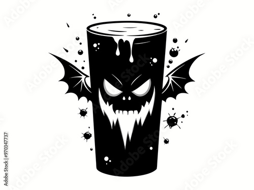 black and white wine glass.