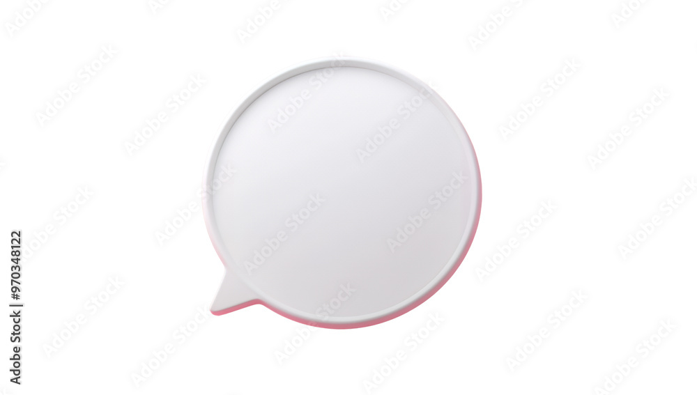 A white speech bubble sits on a pink background. This simple design could be used for a variety of purposes, like advertising or social media posts. A white speech bubble sits on a pink background. This simple design could be used for a variety of purposes, like advertising or social media posts.
