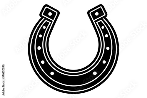 
Horseshoe icon, Luck symbol, Horseshoe silhouette vector
