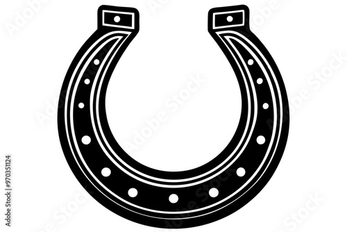 
Horseshoe icon, Luck symbol, Horseshoe silhouette vector
