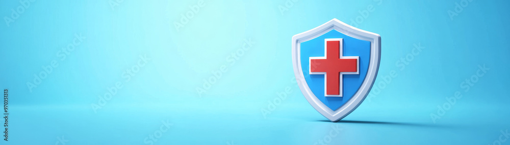 A pixel art representation of medical cross inside shield, symbolizing health and protection. This vibrant design conveys sense of safety and care in modern style A pixel art representation of medical cross inside shield, symbolizing health and protection. This vibrant design conveys sense of safety and care in modern style
