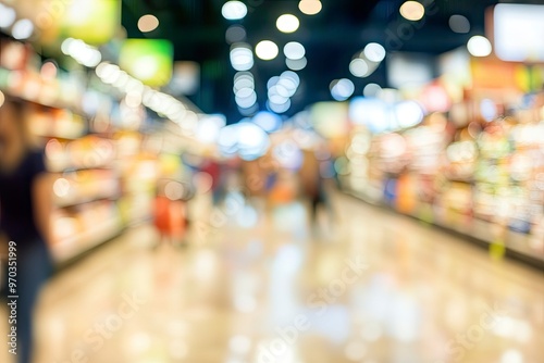 Wallpaper Mural blur shopping in supermarket mall , ai Torontodigital.ca