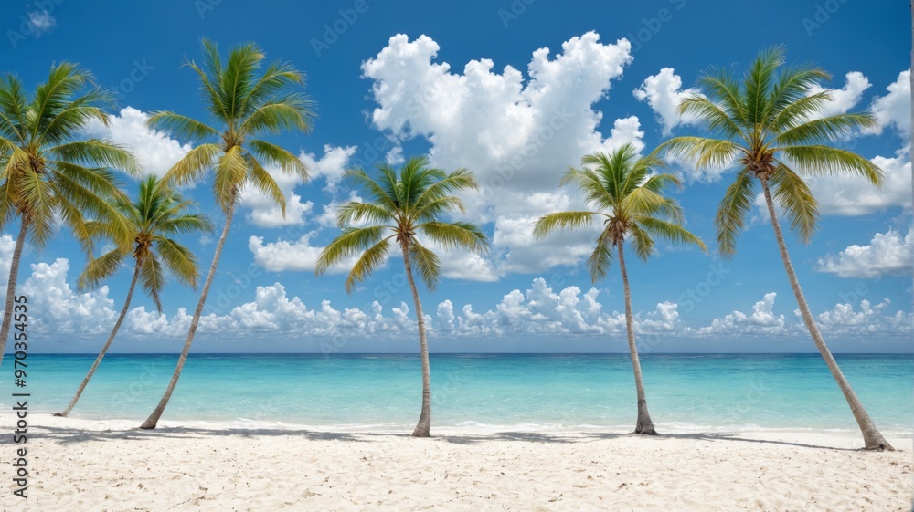 Beautiful tropical beach white sand crystal clear blue A serene Beautiful tropical beach white sand crystal clear blue A serene