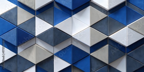 Geometric shapes in navy blue and white hues create a visual representation of responsibility and accountability,