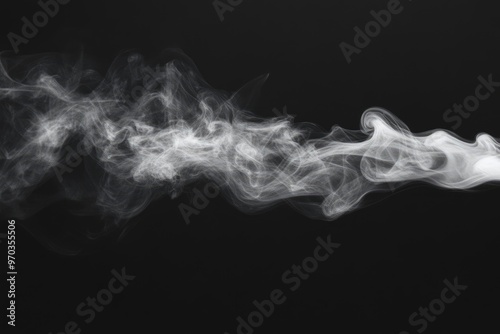 Smoke isolated on black background, smoke, fog, gas, cigarette smoke, air isoalted, ai