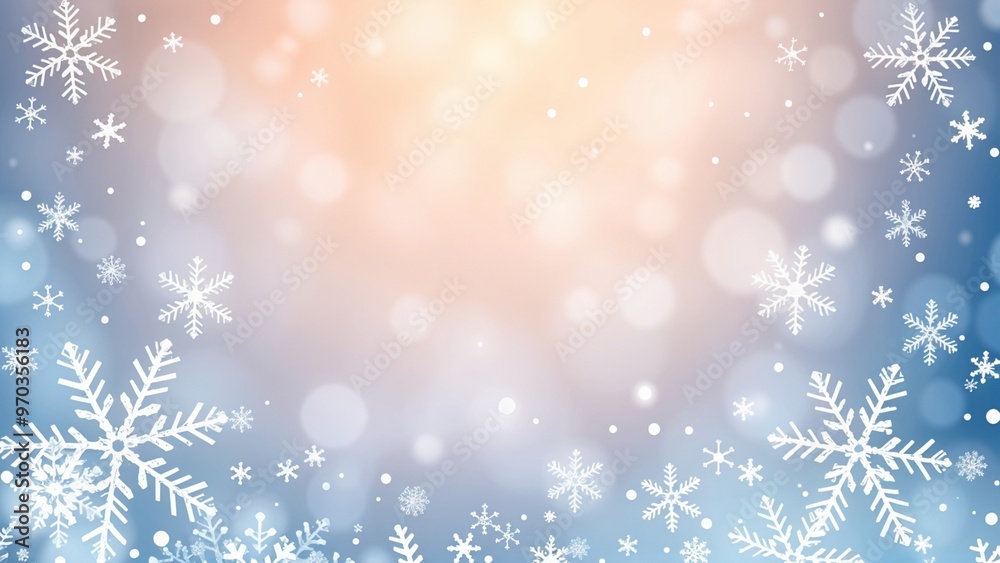 Light blue winter background with delicate snowflakes, ideal for serene and peaceful winter designs. Light blue winter background with delicate snowflakes, ideal for serene and peaceful winter designs.