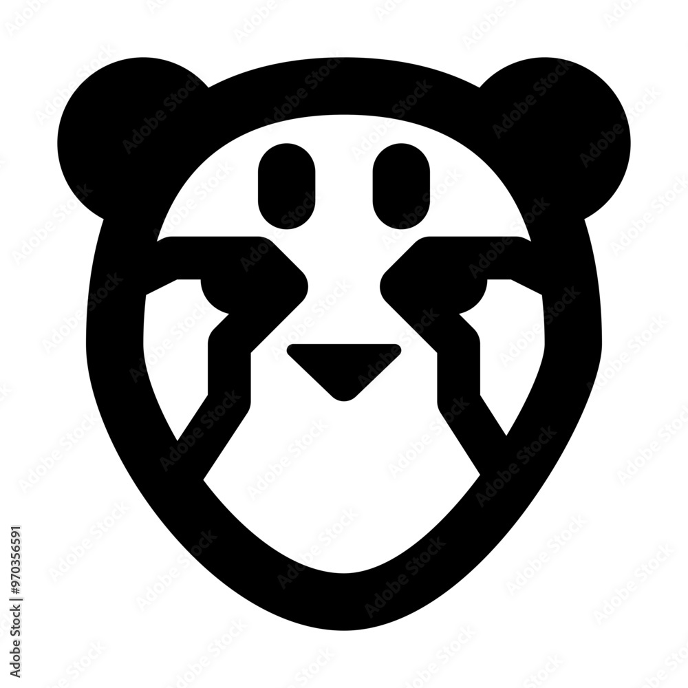 Fototapeta premium Cheetah head icon in solid filled glyph style. Simple big cat symbol vector illustration — pixel-perfect icon.