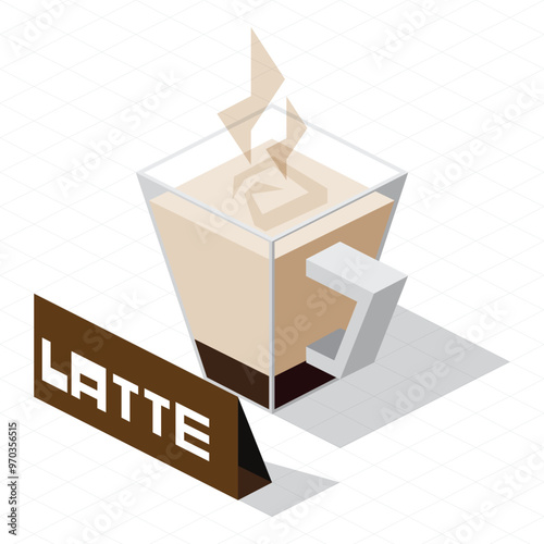 isometric coffee cup graphic element