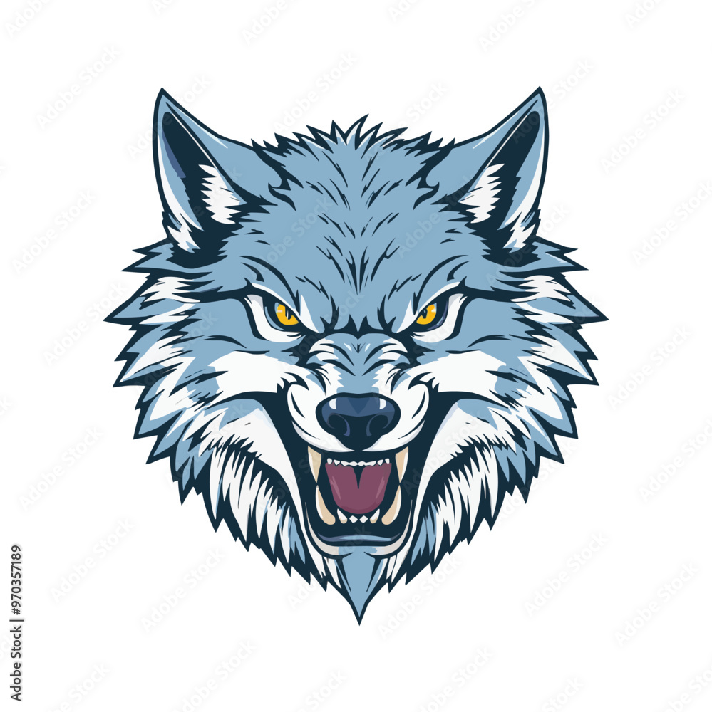 Vector logo wolf on white background side view, wolf icon, wolf head, wolf sticker. Blue Esport mascot fox, wolf logo Vector logo wolf on white background side view, wolf icon, wolf head, wolf sticker. Blue Esport mascot fox, wolf logo