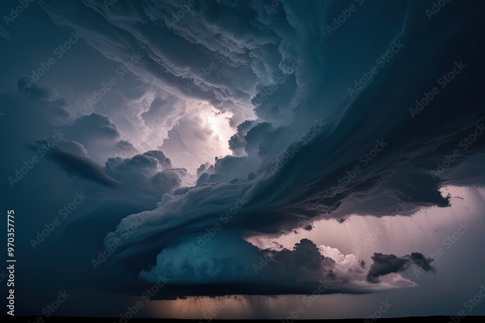 Fototapeta premium Captivating Thunderstorm Clouds in Dramatic Atmospheric Art