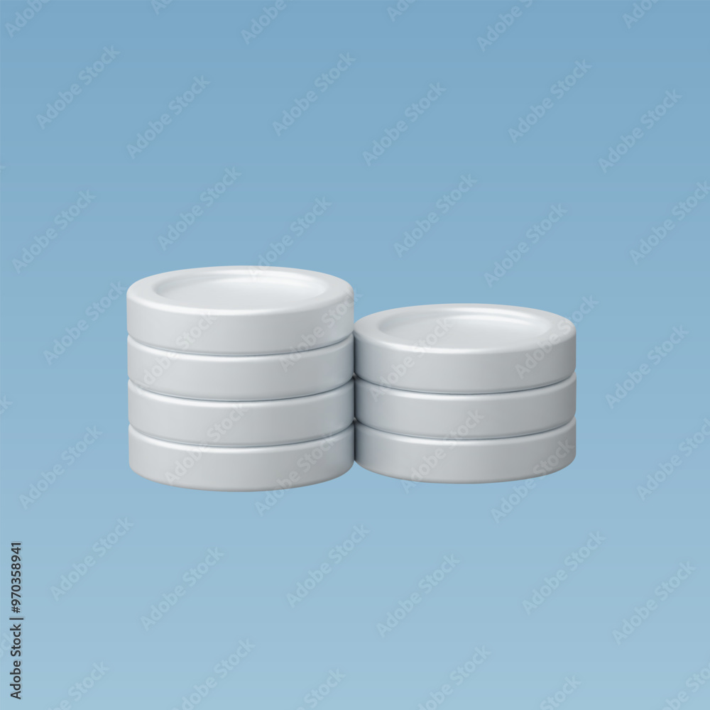 3d Realistic Pile coins vector illustration 3d Realistic Pile coins vector illustration