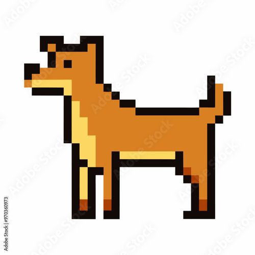 Pixel Art Dog Illustration   Retro 8 Bit Style Canine Digital Graphic for Gaming and Nostalgia