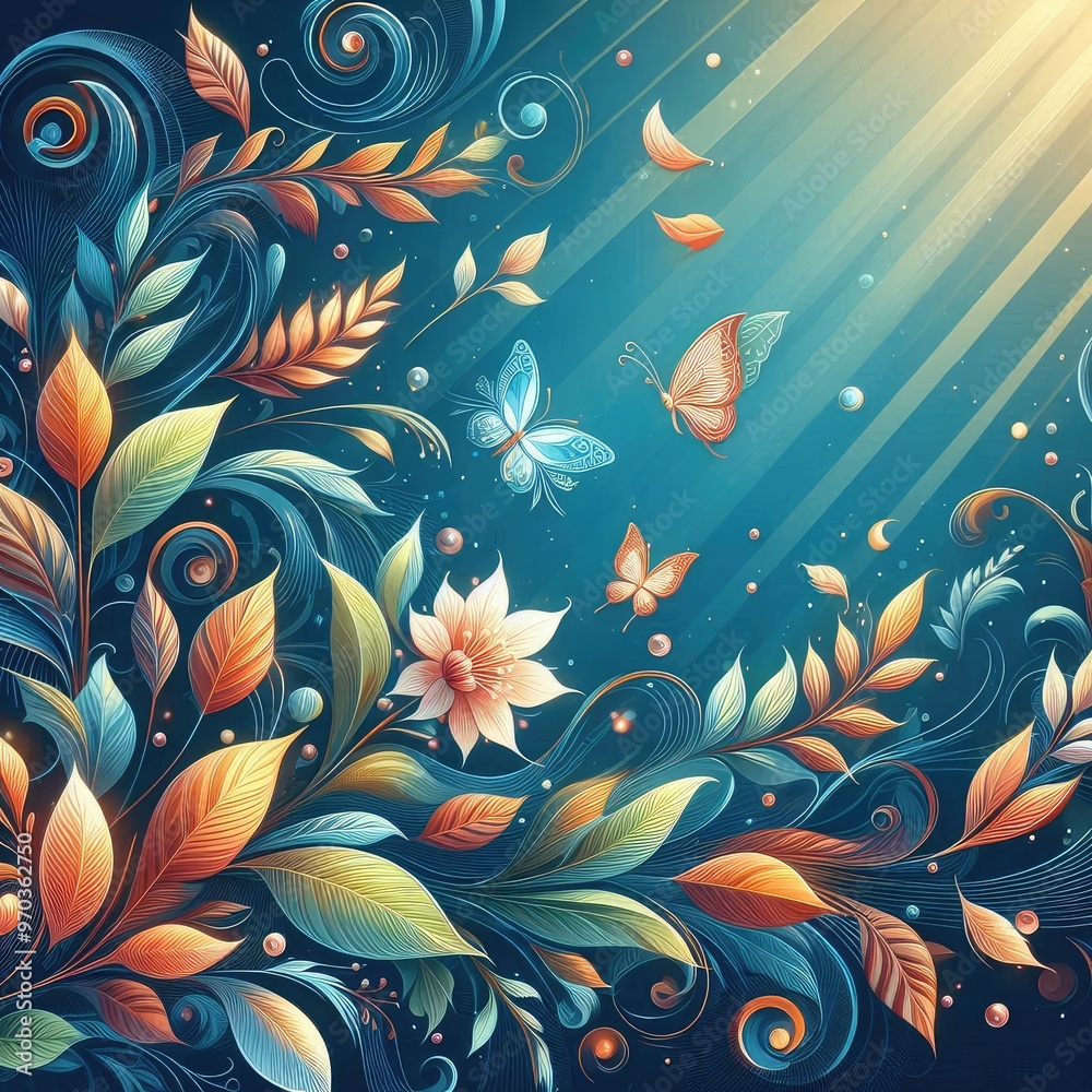 spring Background with Leaves. illustration bright background spring Background with Leaves. illustration bright background
