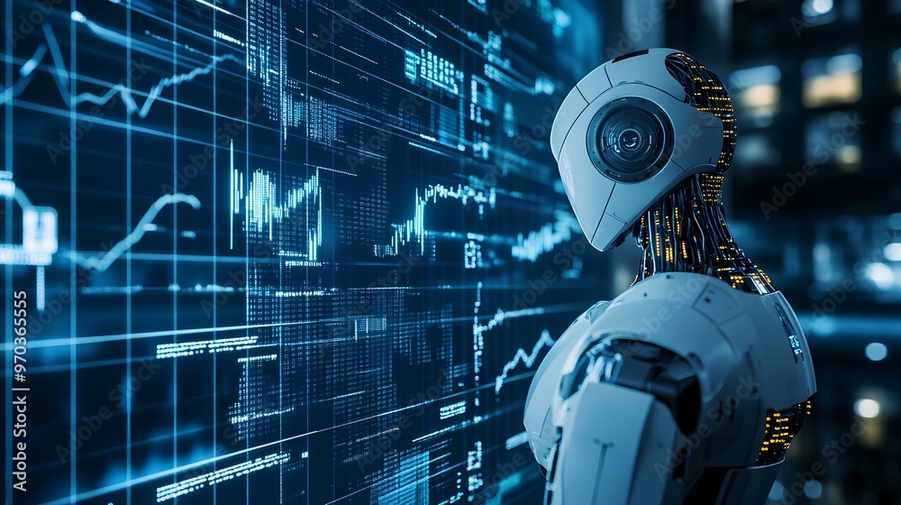 A visual data matrix representing robotic program trading with multiple stock indicators moving dynamically A visual data matrix representing robotic program trading with multiple stock indicators moving dynamically