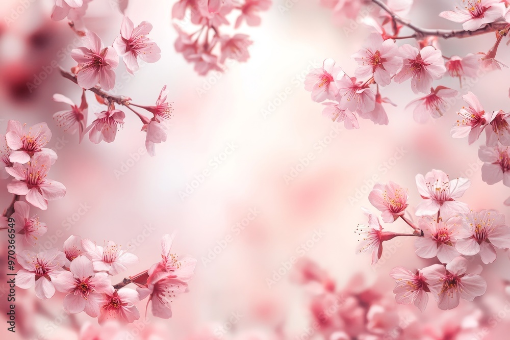 Delicate Pink Cherry Blossoms Frame