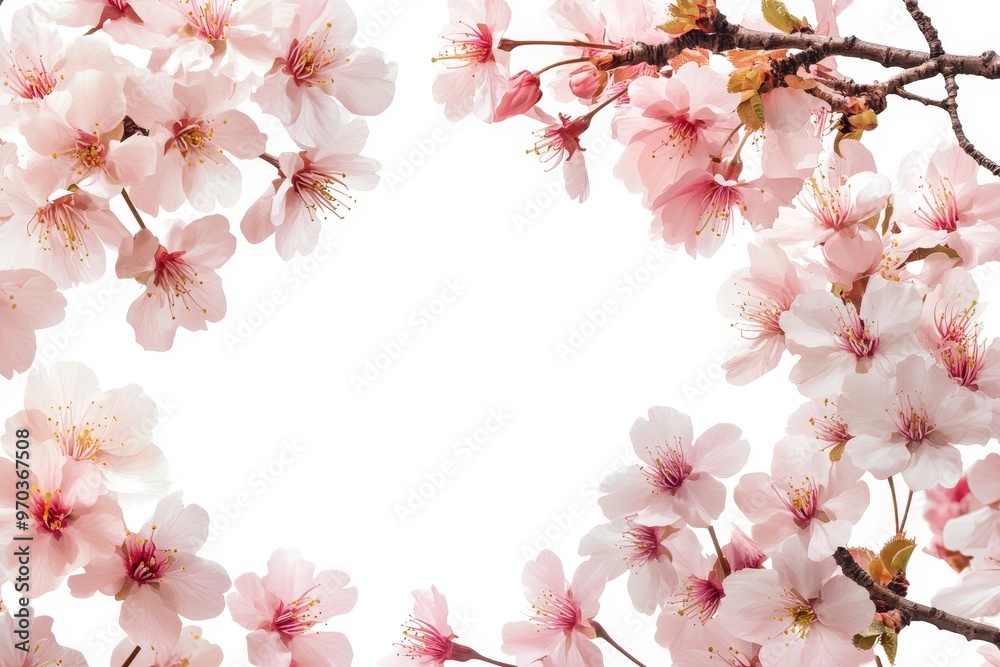 Fototapeta premium Delicate Pink Cherry Blossoms Frame