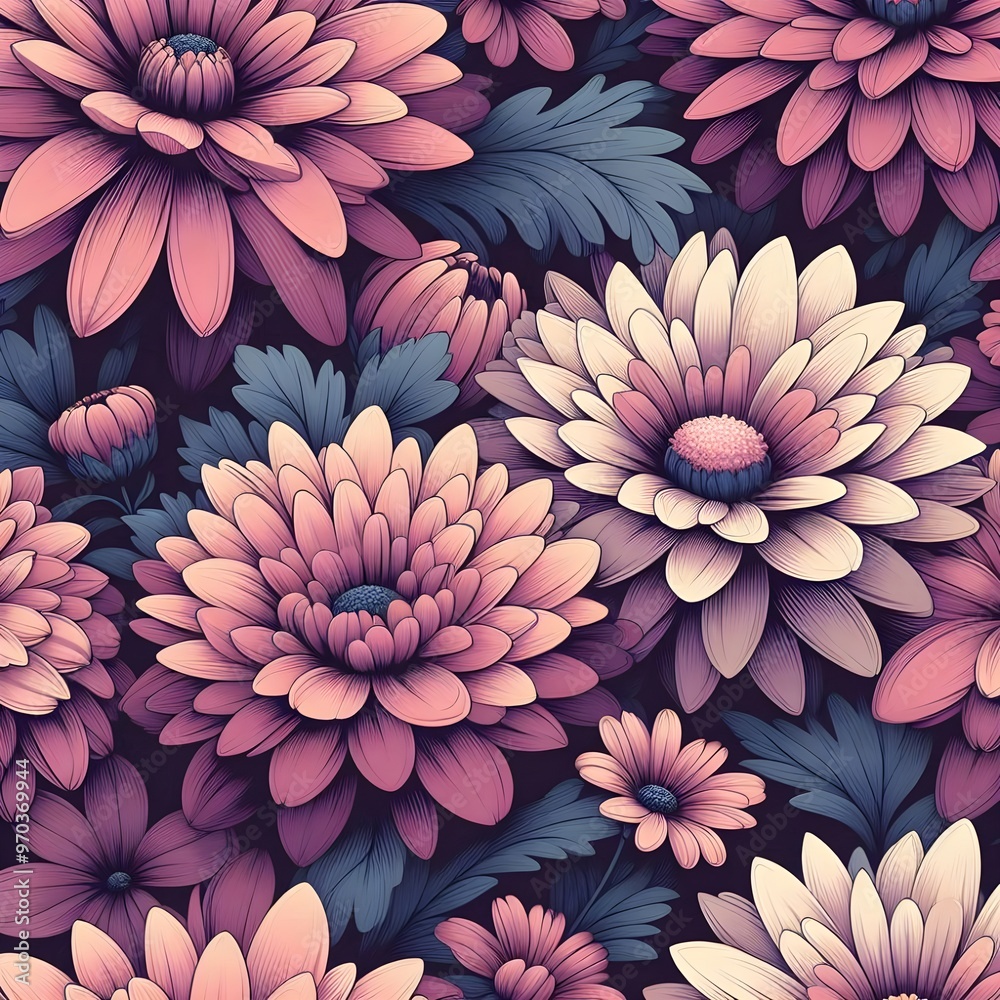 Obraz premium Chrysanthemum pattern design