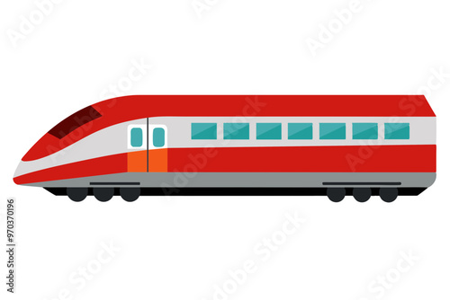 A realistic vector illustration of a motorail train isolated vector art illustration