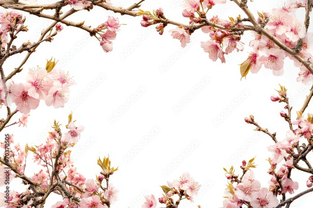 Pink Cherry Blossoms Frame Pink Cherry Blossoms Frame