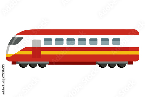 A realistic vector illustration of a motorail train isolated vector art illustration