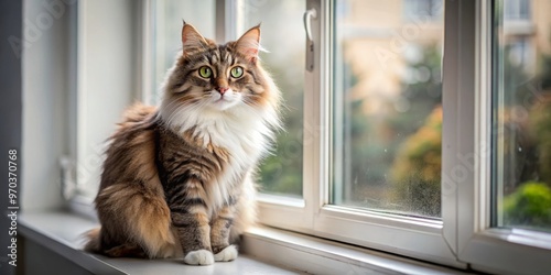 Wallpaper Mural The windowsill was its favorite perch, where it could curl up and ponder the mysteries of the sky Torontodigital.ca