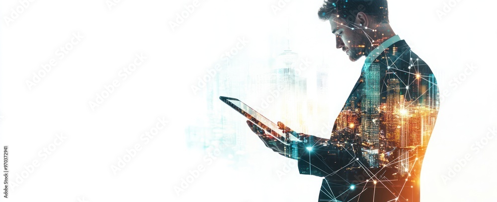 Businessman Using Digital Technology Businessman Using Digital Technology