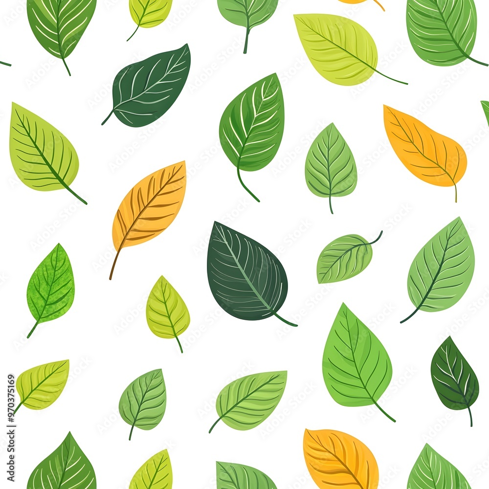 Lush and Natural Leaf Pattern Seamlessly Repeating on a Clean White Background Lush and Natural Leaf Pattern Seamlessly Repeating on a Clean White Background