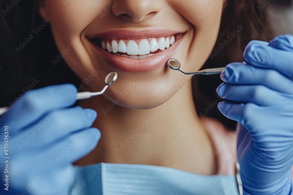 Dental Checkup: A Close-Up of a Patient's Smile and Tools Dental Checkup: A Close-Up of a Patient's Smile and Tools