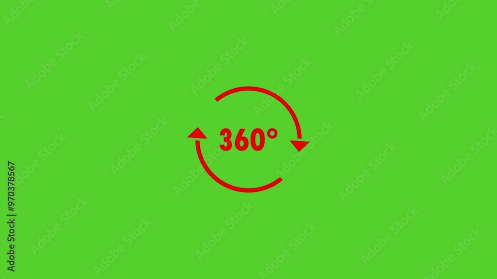 360 degree view icon animation, on a green chrome key background 360 degree view icon animation, on a green chrome key background