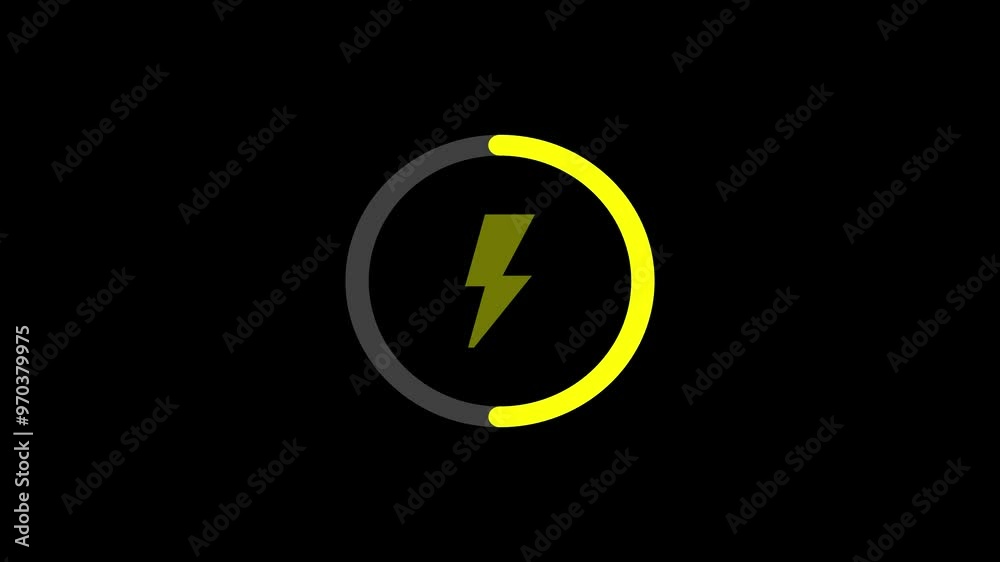 power charging animation on black background. power charging animation on black background.