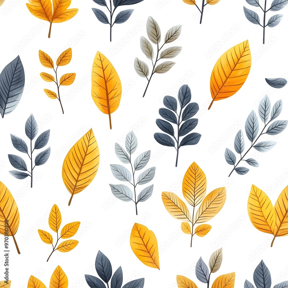 Obraz premium Gorgeous Autumn Leaf Patterns Creating Harmonious Nature Inspired Backdrop for Design Projects